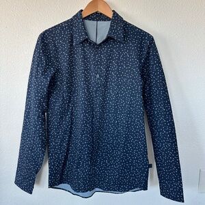 NWOT lululemon Mens Button Down Dress Shirt Navy Blue Size Small